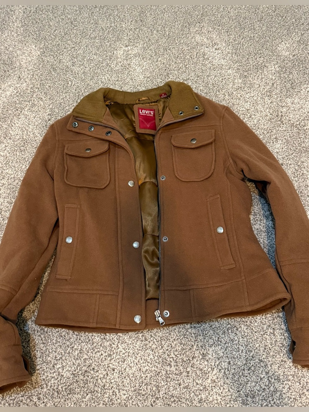 Levi's Women's Brown Wool-Blend Pea Coat
